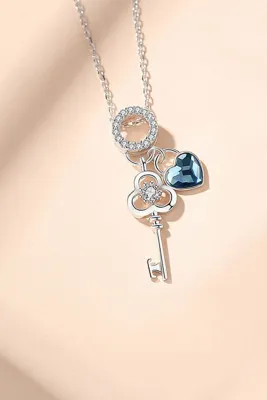 Серебряное ожерелье с кольцом для ключей kk1512 Larin Silver