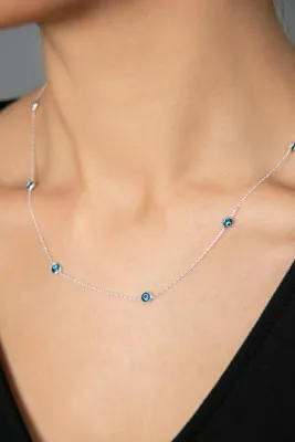 Женское серебряное ожерелье, модель: от сглаза elkmd50102 Larin Silver