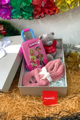 Детский подарочный набор чемодан детский набор lol surprise, мишка тедди, носки, подарочная коробка n0228 shk gift