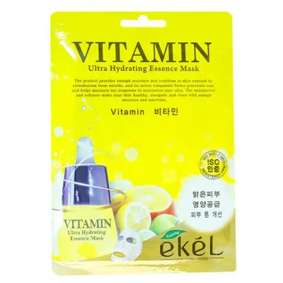 Тканевая маска с витамином С Ekel Vitamin Ultra Hydrating Essence Mask