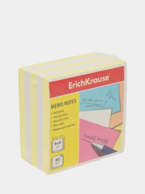 Бумага для заметок ErichKrause, 90x90x50 мм, 2 цвета: белый, желтый