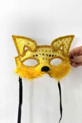 Праздничная маска лиса a012 SHK Gift золотистый