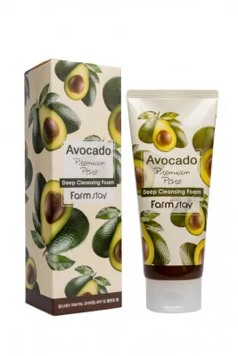 Очищающая пенка с экстрактом авокадо avocado premium pore deep cleansing foam 5522 FarmStay (Корея)