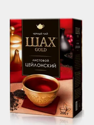 Чёрный чай ШАХ GOLD Цейлонский листовой, 200 г