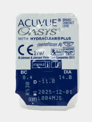 Контактные линзы ACUVUE Oasys with Hydraclear Plus, 12/8.4/-11.00