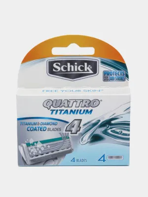 Сменные кассеты для бритвы Schick Titanium Sensitive Quattro, 4 шт
