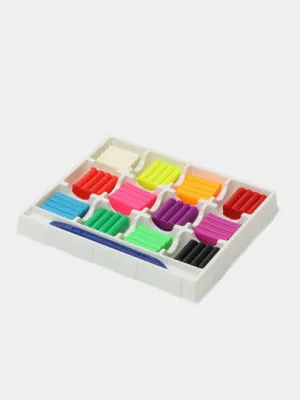 Пластилин Лео LPMCF-0112 "Играй", восковой, неоновые цвета, 144 г, 12 цветов