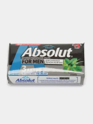 Антибактериальное мыло Absolut For Men, Лемонграсс и мята, 90 гр
