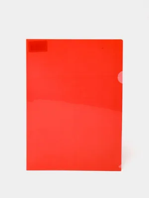 Папка-уголок, пластиковая, красная, А4, 150мкм