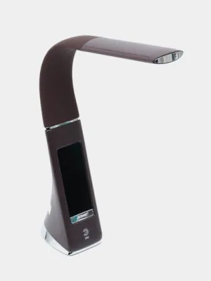 Настольный светильник ЭРА NLED-461-7W-BR, 4000К, электронный дисплей, коричневый