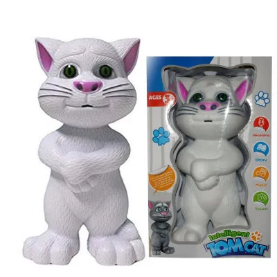Интеллектуальный трогательный кот том с чудесными голосам d032 SHK Toys белый