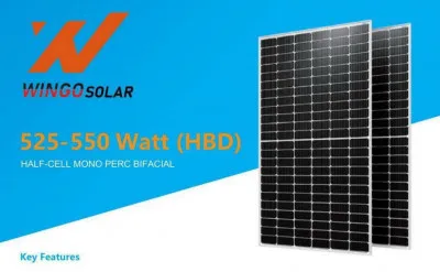 Двусторонняя Солнечная  Фотоэлектрическая панель WingoSolar WGS 144M-550HBD -  550 W