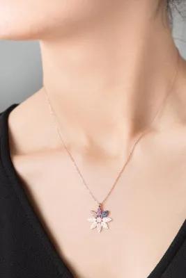 Серебряное ожерелье, модель: цветок pp2796 Larin Silver