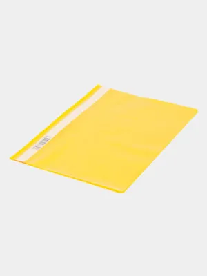 Папка-скоросшиватель Hatber, желтая, пластиковая, А4, 120/160мкм