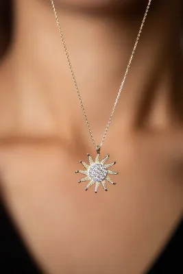 Серебряное ожерелье, модель: солнце pp4008 Larin Silver