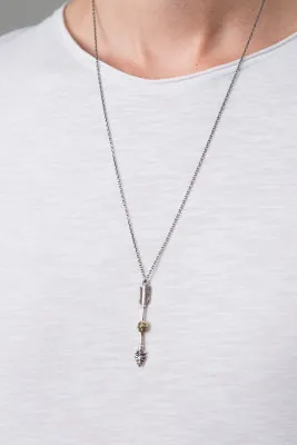 Серебряное ожерелье, модель: стрела ern2158 Larin Silver