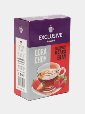 Черный чай Exclusive Клубника, 80 гр