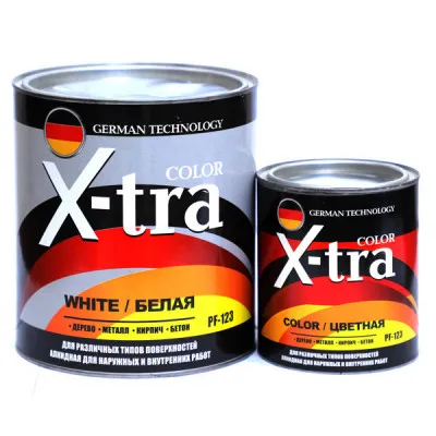 Эмаль X-tra 2.4кг белая/пол/цветная/черная