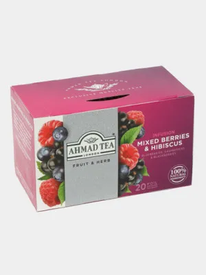 Чай чёрный Ahmad Tea Mixed berries & hibiscus, 1.5 г, 20 пакетиков