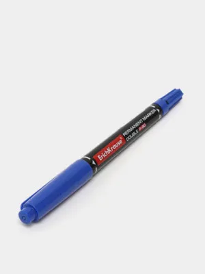 Двухсторонний перманентный маркер ErichKrause Double P-80, цвет чернил синий