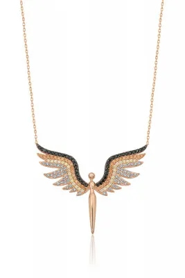 Серебряное ожерелье, модель: ангел с камнями bjtr0114 Larin Silver