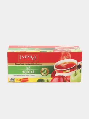 Черный чай IMPRA, со вкусом яблока, 2 г, 30 шт