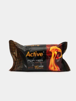 Салфетки влажные гигиенические Active For Men Flame Energy 15 шт