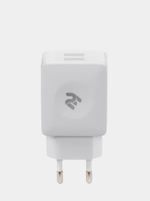 Сетевое зарядное устройство 2Е Wall Charger USB-A Dual 2.4A, белый