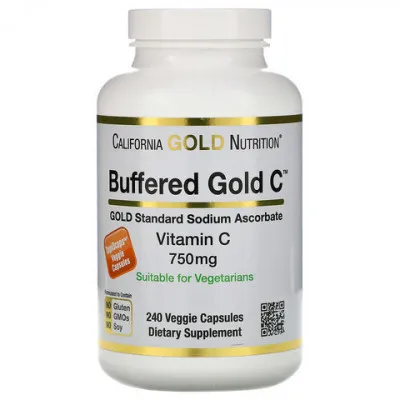 Буферизованный витамин C в капсулах California Gold Nutrition, 750 мг, 240 растительных капсул