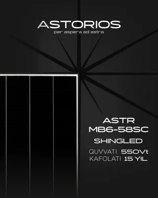ASTORIOS Shingled ASTR MB6-58SC, 550Vt quyosh panellari