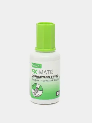Корректирующая жидкость Hatber X-Mate, с кисточкой, 20 мл