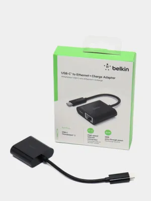 Адаптер Belkin USB-C - Ethernet 60W PD, black