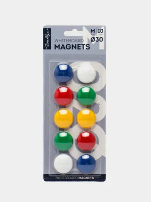 Набор магнитов Глобус МЦ30-10, цветные, 30 мм, 10 шт