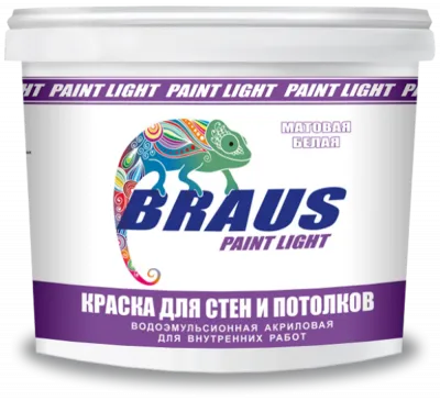 Краска для стен и потолков "braus-light" (для внутренних работ)