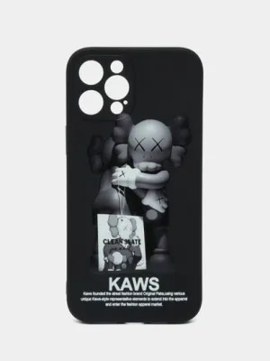 Чехол для iPhone 13/12/11 ProMax/Pro с рисунком "Kaws" силиконовый