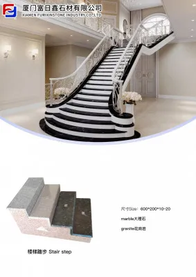 Мраморные и гранитные  ступени для лестниц  с окантовкой