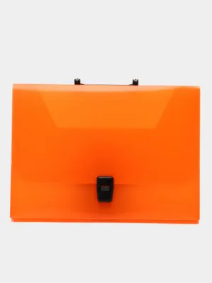 Портфель пластиковый ErichKrause Diagonal Neon, A4, оранжевый (в пакете по  1шт.)