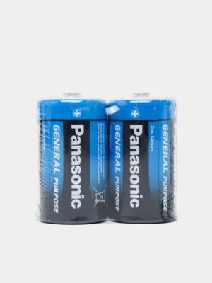 Батарейки солевые Panasonic General Purpose KIT D 1,5 В. по 2 шт в упаковке R20BER/2PR