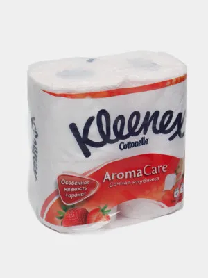 Туалетная бумага Kleenex Клубника трехслойная ароматизированная, 4 шт