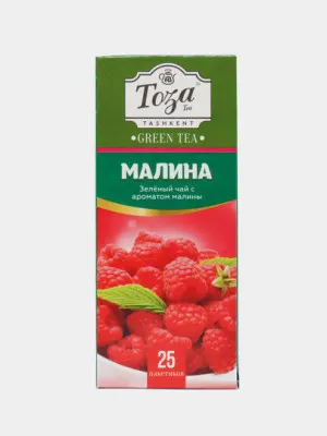 Чай зеленый Toza Малина, 1.5 г, 25 пакетиков