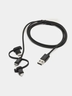 Кабель Belkin USB-A to Micro USB/LTG/USB-C Black