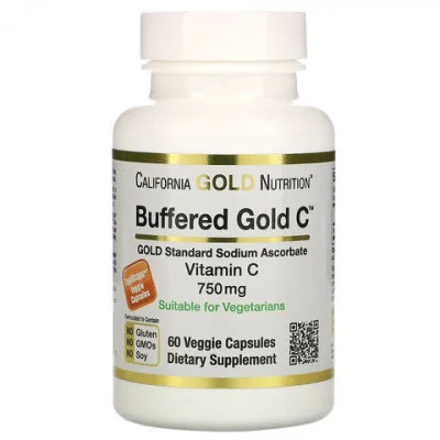 Буферизованный витамин C в капсулах, California Gold Nutrition, 750 мг, 60 растительных капсул