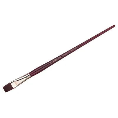 Кисть художественная, синтетика бордовая, Гамма "Вернисаж", плоская, длинная ручка №20
