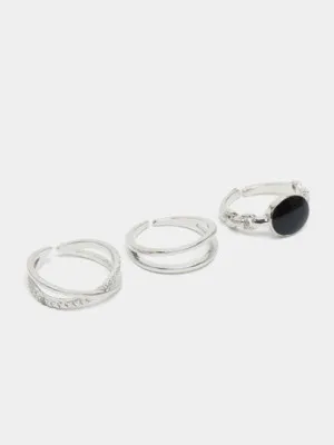 Женские кольца, набор из 3 штук