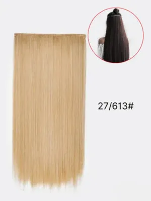 Накладные волосы прямые на заколках искусственные шиньон трессы, 60 см