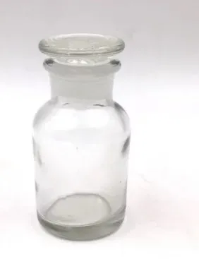 Склянка для реактивов 60 мл, широкое горло, притертая пробка, светлое стекло