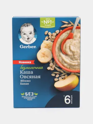 Овсяная каша Gerber, банан и яблоко, 180 г