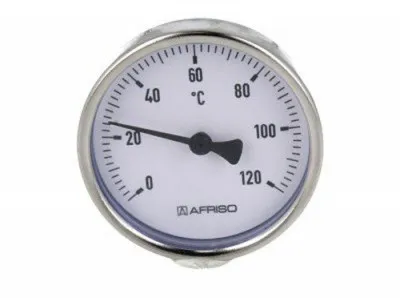 Bimetalik termometr bith 63 0-120 c° yorliq 40 mm 1/2" eksenel. Afriso art. 63801