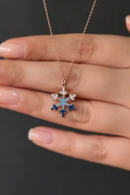 Серебряное ожерелье, модель: снежинка pp4056 Larin Silver