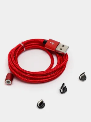 Магнитный кабель для зарядки Floveme 2A, Lightning, Type-C, Micro-USB, 1 м